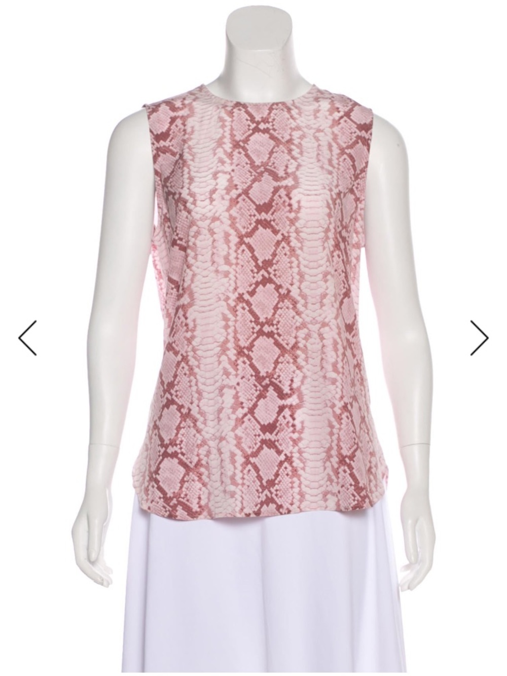 Equipment Sleeveless Pink Snake Print Top